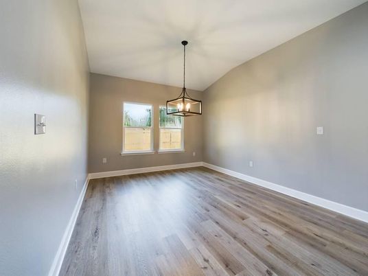 Empty room, Interior, Pendant Lights, Wood Texture Flooring