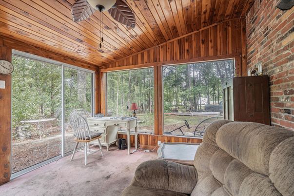 Home Office, Interior, Stone Walls, Sun Room, Wooden Ceilings