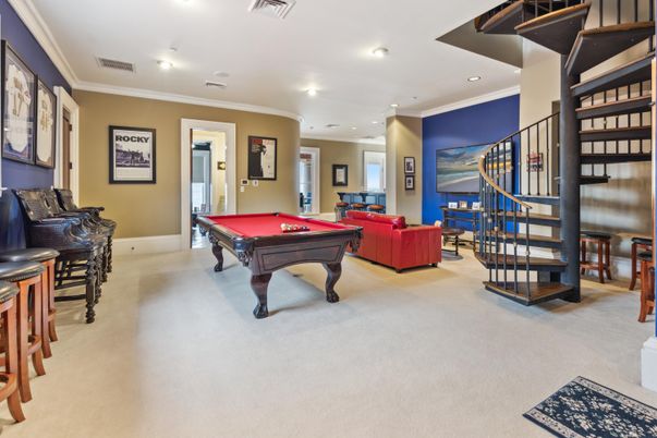 Billiard Table, Game Room, Interior, Living room, Recessed Lighting