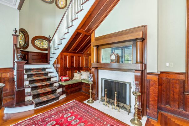 Fireplace, Interior, Wood Texture Flooring