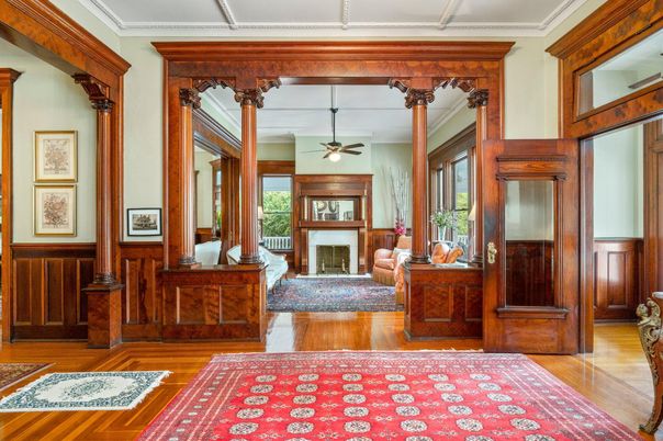 Fireplace, Interior, Wood Texture Flooring