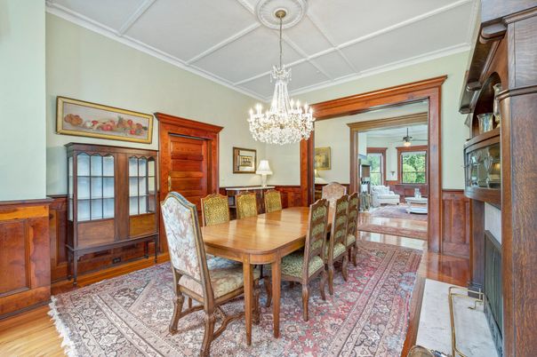Chandelier, Dining room, Interior, Wood Texture Flooring