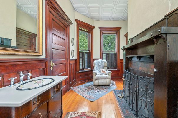 Fireplace, Interior, Wood Texture Flooring