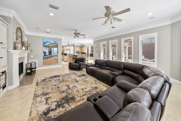 Fireplace, Interior, Living room, Recessed Lighting