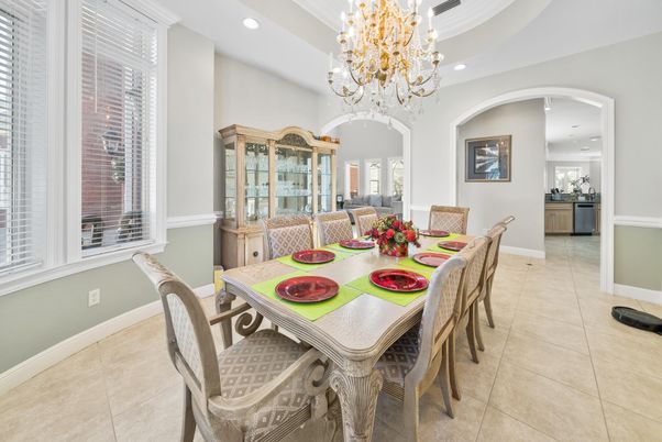 Chandelier, Dining room, Interior, Recessed Lighting