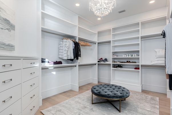 Chandelier, Interior, Recessed Lighting, Walk-in Closets, Wood Texture Flooring