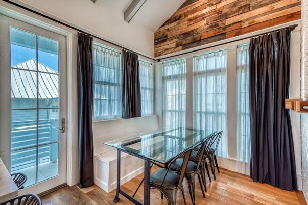 Dining room, Interior, Wood Texture Flooring, Wooden Walls