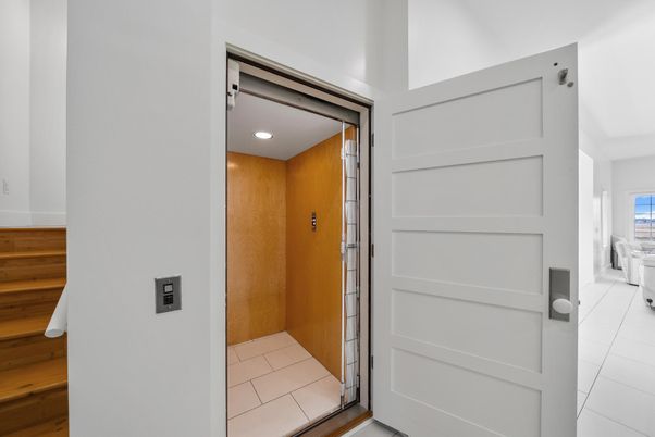 Elevator, Interior, Recessed Lighting, Wooden Walls