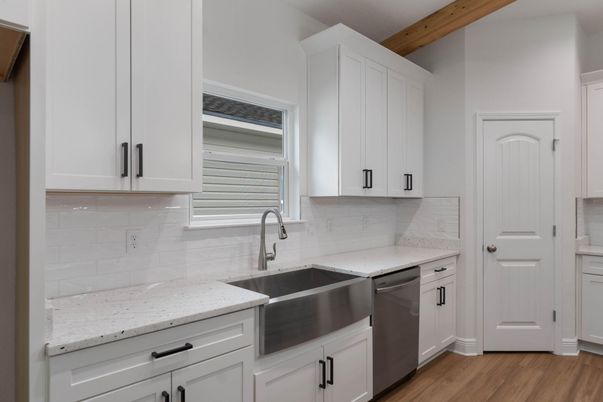 Interior, Kitchen, Stainless Steel Appliances, Wooden Beams, Wood Texture Flooring