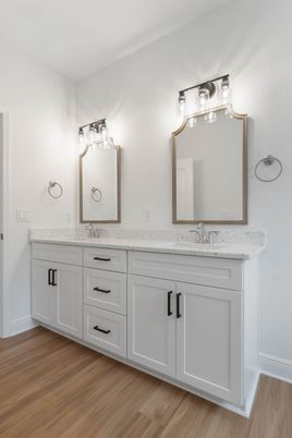 Bathroom, Dual Sink Vanities, Interior, Wood Texture Flooring