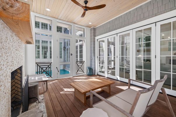 Interior, Recessed Lighting, Sun Room, Wooden Ceilings, Wood Texture Flooring