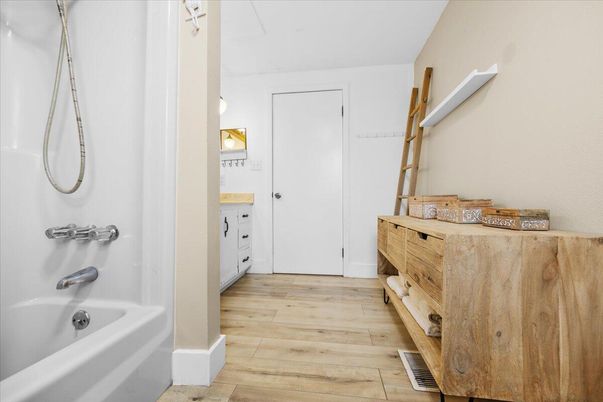 Bathroom, Interior, Wood Texture Flooring