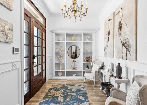 Chandelier, Interior, Wood Texture Flooring