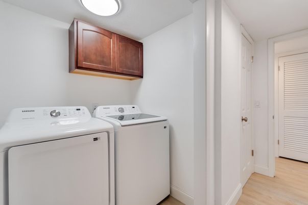 Interior, Washer, Wood Texture Flooring