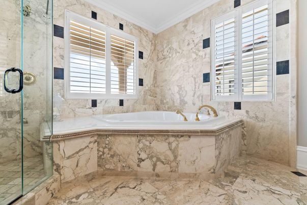 Bathroom, Glass Shower, Interior, Marble, Marble Walls