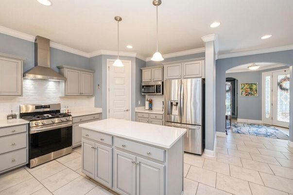 Interior, Kitchen, Pendant Lights, Recessed Lighting, Stainless Steel Appliances