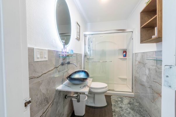 Bathroom, Glass Shower, Interior, Marble Walls