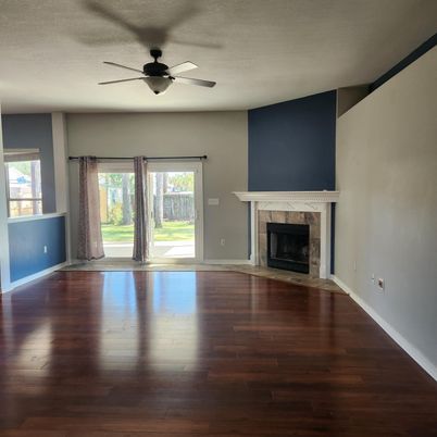 Empty room, Fireplace, Interior, Wood Texture Flooring