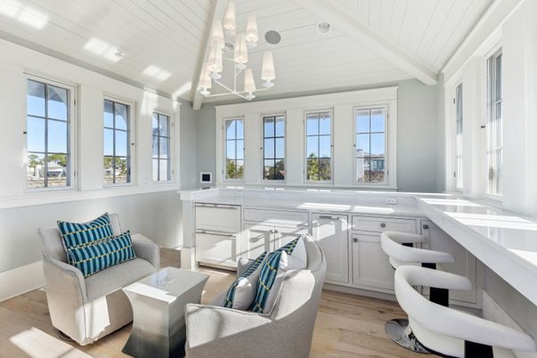 Interior, Living room, Pendant Lights, Recessed Lighting, Wood Texture Flooring