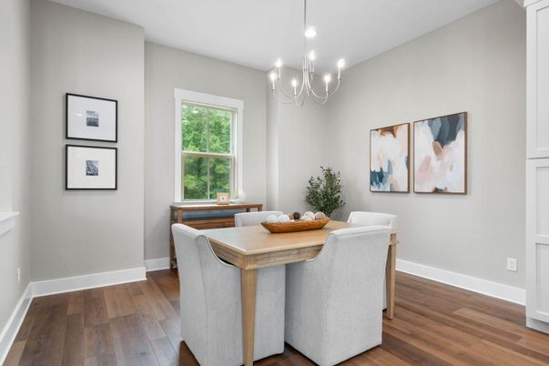 Chandelier, Dining room, Interior, Recessed Lighting, Wood Texture Flooring