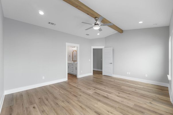 Empty room, Interior, Recessed Lighting, Wooden Beams, Wood Texture Flooring