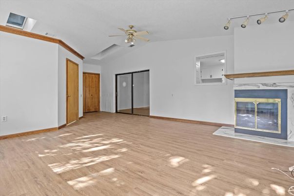 Empty room, Fireplace, Interior, Wood Texture Flooring
