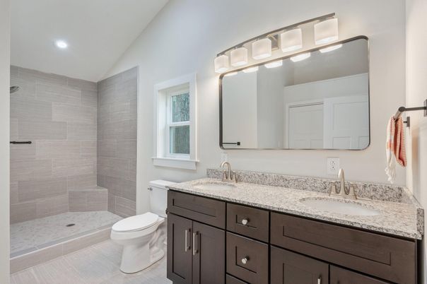 Bathroom, Dual Sink Vanities, Interior, Recessed Lighting