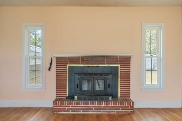 Fireplace, Interior, Wood Texture Flooring