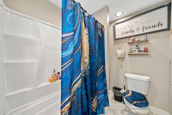 Bathroom, Interior, Marble, Recessed Lighting