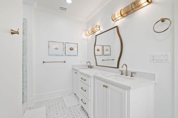 Bathroom, Dual Sink Vanities, Interior, Recessed Lighting