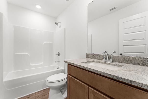 Bathroom, Interior, Recessed Lighting, Wood Texture Flooring
