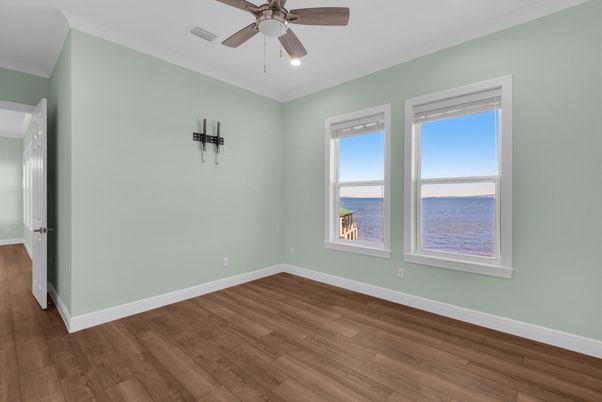 Empty room, Interior, Water, Wood Texture Flooring