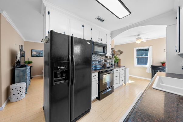 Interior, Kitchen, Wood Texture Flooring
