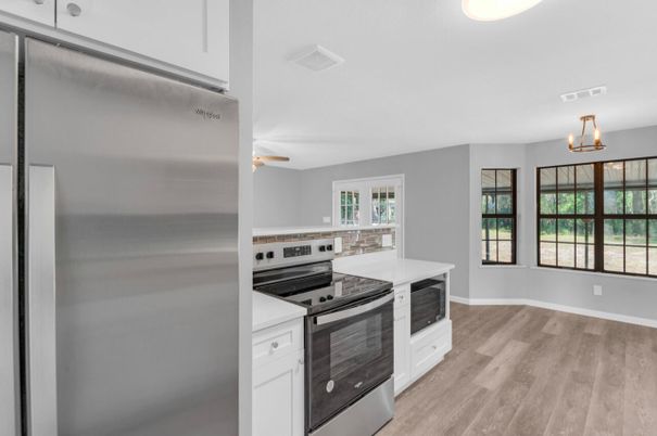 Interior, Kitchen, Stainless Steel Appliances, Wood Texture Flooring