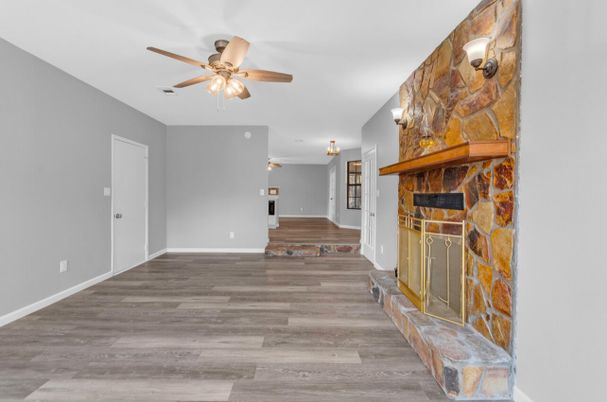 Fireplace, Interior, Wood Texture Flooring