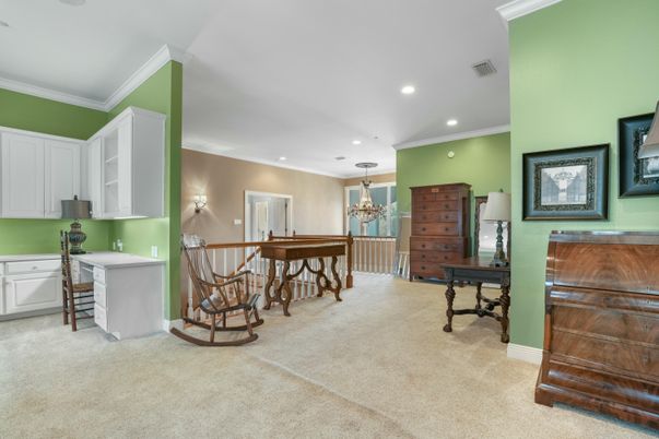Chandelier, Home Office, Interior, Recessed Lighting