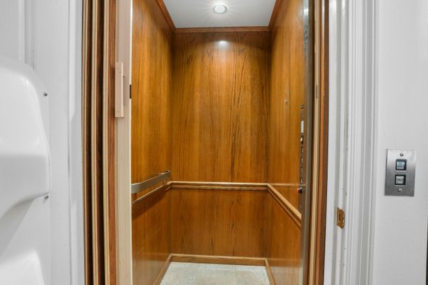 Elevator, Interior, Recessed Lighting, Wooden Walls
