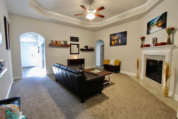 Fireplace, Interior, Living room, Recessed Lighting