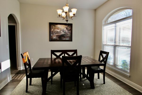 Chandelier, Dining room, Interior, Wood Texture Flooring