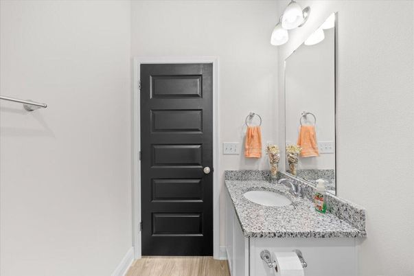 Bathroom, Dual Sink Vanities, Interior, Wood Texture Flooring