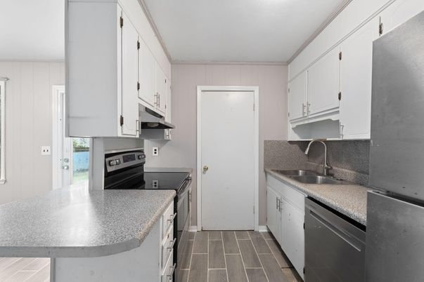 Interior, Kitchen, Wood Texture Flooring