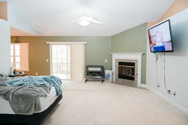 Bedroom, Fireplace, Interior