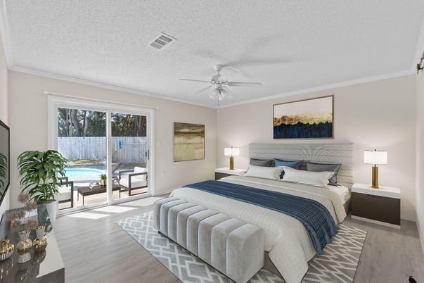 Bedroom, Interior, Wood Texture Flooring