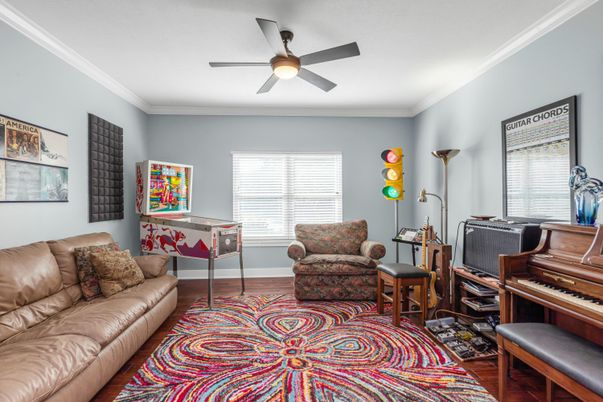 Home Office, Interior, Piano, Wood Texture Flooring