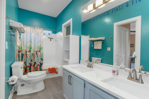 Bathroom, Dual Sink Vanities, Interior, Wood Texture Flooring