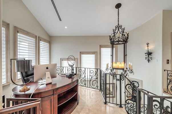 Chandelier, Home Office, Interior, Recessed Lighting