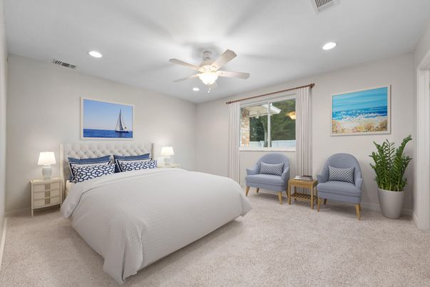 Bedroom, Interior, Recessed Lighting