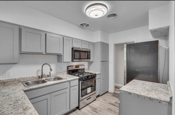 Interior, Kitchen, Wood Texture Flooring