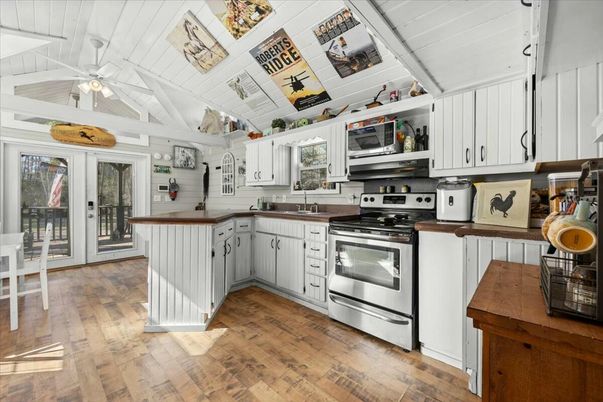 Interior, Kitchen, Stainless Steel Appliances, Wood Texture Flooring