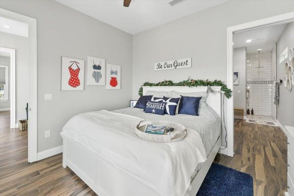 Bathroom, Bedroom, Interior, Recessed Lighting, Wood Texture Flooring